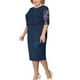 thumbnail image 1 of Vestido solacol para mujer, elegante vestido hasta la rodilla para mujer, vestido de talla grande, vestido de encaje elegante para madre de la novia, vestido hasta la rodilla de talla grande, vestido, 1 of 5