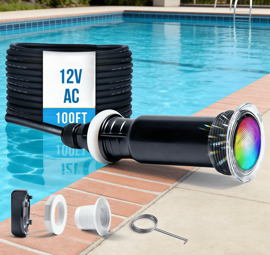 海底に眠る灯り｜ブルーアパタイトスフィア（57.5㎜／透明台座付き） Hayward SP058150 300W 12V Plastic Rim AstroLite Pool Light w/ 50