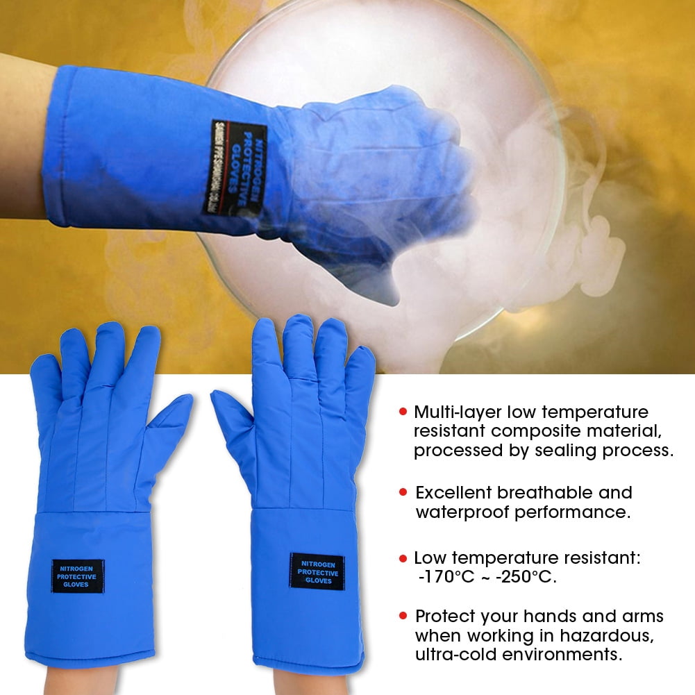 Cold Resistant Work Gloves, Liquid Nitrogen Waterproof Long Work Gloves Breathable  for Biogenetic Technology for Laboratory Research for Biomedical