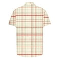 thumbnail image 3 of Mens Plaid Shirts Summer Loose Tshirt Tops Short Sleeve Blouse Button Doen Outfits Lapel Collar Clothings Trendy Loose Blouses, 3 of 4