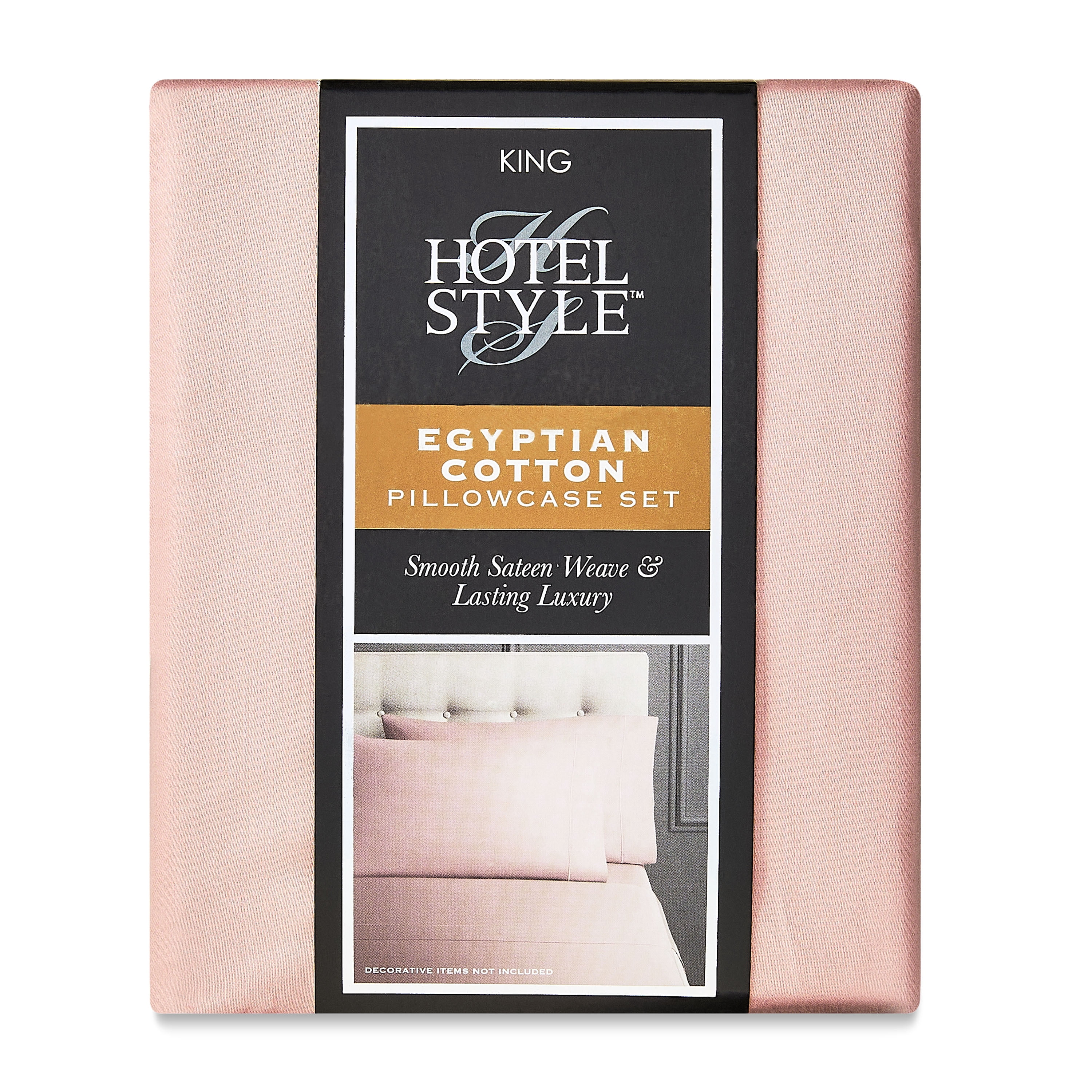 Hotel Style 600 Thread Count Rose Egyptian Cotton Adult Pillow Cases, King (2 Count)