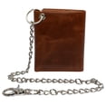 thumbnail image 3 of RFID Blocking Men's Tri-fold Leather Biker Silver Chain Wallet With Snap Closure, 3 of 16