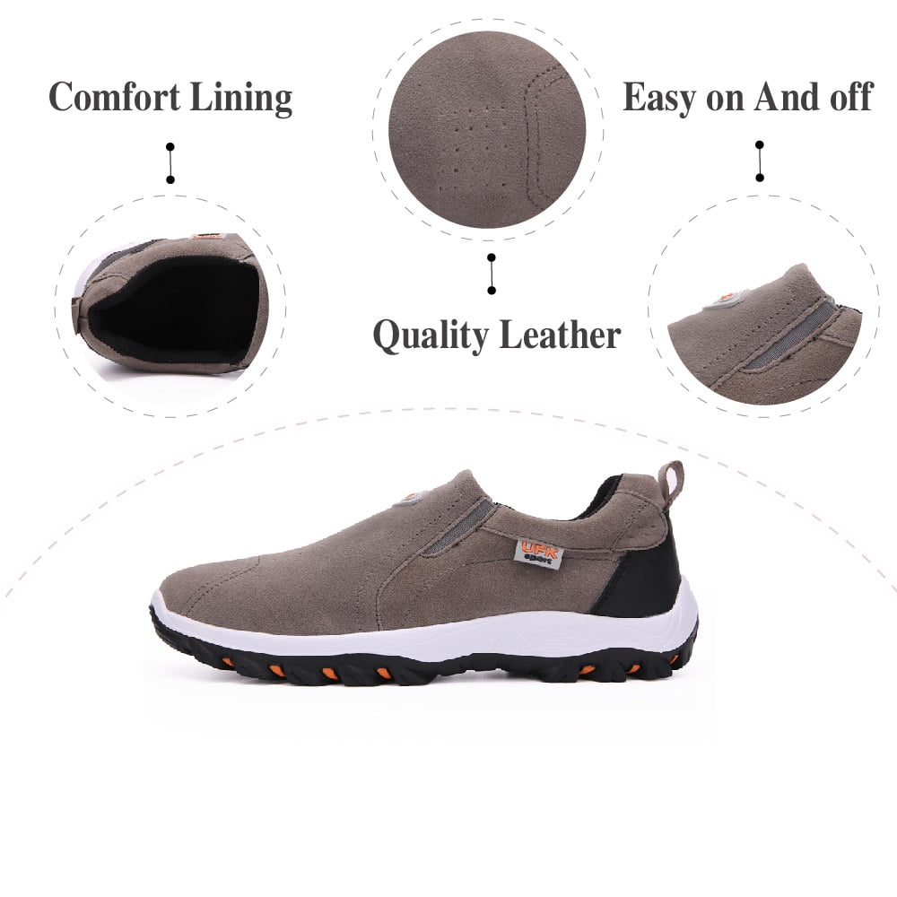 Mens Hiking Mountaineering Shoes Outdoor Breathable Trekking Sneakers Lightweight Comfortable Non-slip Casual Shoes Gray 7.5 US