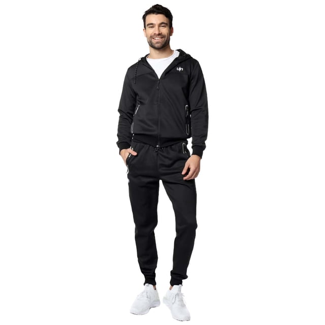 Conjunto Hombre Chamarra y Pantalón Negro Chica UIN Deportivo