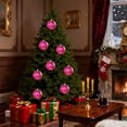 thumbnail image 7 of Glitter Christmas Ball Ornament, 4.7 In Shatterproof Plastic Hanging Holiday Decoration, Hot Pink, 7 of 7