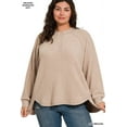 thumbnail image 4 of Zenana Women's Casual Brushed Melange Hacci Relaxed Fit 7-Button Henley Placket Light Sweater, 4 of 5