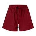 thumbnail image 4 of Babysbule Women Shorts Plus Size Womens Summer Cotton Comfy Drawstring Casual Elastic Waist Pocket Loose Shorts Pants, 4 of 7