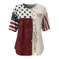 thumbnail image 4 of Womens Patriotic T Shirts Loose Short Sleeve Crew Neck 4th Of July Shirt With American Falg Print Holiday Commemorative Tops Wine L, 4 of 4