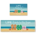 thumbnail image 3 of Summer Beach Kitchen Mats 2 Piece, Ocean Slippers Starfish Shells Kitchen Rugs Set Cartoon Beach Landscapes Inside Floor Mat for Kitchen/Office/Entryway, 17"X30"+17"X47", 3 of 6