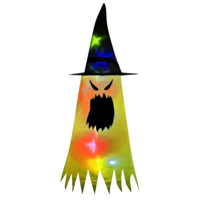 Bruja Resplandeciente Sombrero De Bruja Con Luces Led De Halloween Para Decoración De Fiestas En Interiores Y Exteriores Eigraketly HA044585-03