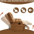 thumbnail image 4 of Beige Fabric Recliner Chair For Living Room, 360° Swivel, Rocking, Extra Large, Manual Handle, Heavy Duty Swivel Rocking Chair, Fabric, Oversized, Manual, Duty, Cushion Back Primary Space, 4 of 6