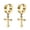 Golden, variant on AYYUFE 1 Pair Dangle Cross Earring Long Lasting Stylish Pendant Titanium Steel Men Women Adult Cross Pendant Hoop Earring for Party