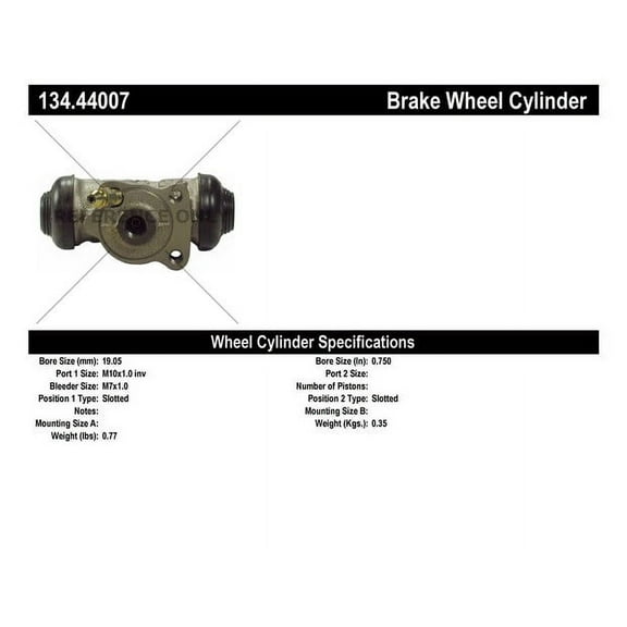 Centric Parts 134.44007 Drum Brake Wheel Cylinder Fits select: 1997-1998 TOYOTA CAMRY