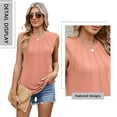 thumbnail image 3 of TEMOFON Tank Tops for Women Loose Fit Summer Scoop Neck Tanks Dressy Crew Neck Long Casual Comfort Tank Pink Sleeveless Flowy Tunic Tops XL, 3 of 6