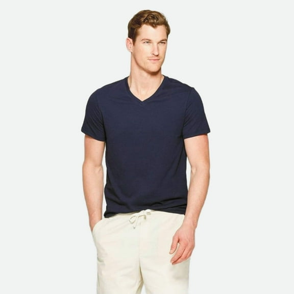 Men's Every Wear Short Sleeve V-Neck T-Shirt - Medium - Navy - Goodfellow  Co™
