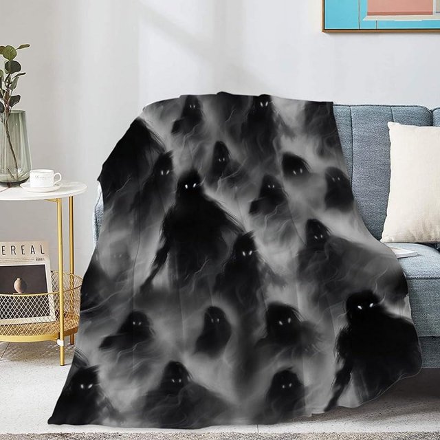 Manta de vaquero para Halloween, regalo de franela, ligera, suave, acogedora, para Halloween, con diseño de vaquero, cactus, fantasmas, ropa de cama, sofá, dormitorio, viajes, niñas y niños