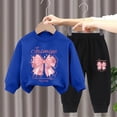 thumbnail image 3 of Enyan Kids Girls Clothes Size 3T 4T 5T 6T 7T Long Sleeve Bowknot Graphic Sweatshirt+Pant Set 2Pcs Little Girl Outfit, 3 of 3