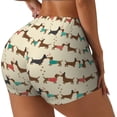 thumbnail image 2 of Fotbe Dachshund Dog Seamless Shorts, Womens Workout Shorts High Waist Stretch Booty Short for Gym/Yoga/Running/Biking-, 2 of 9