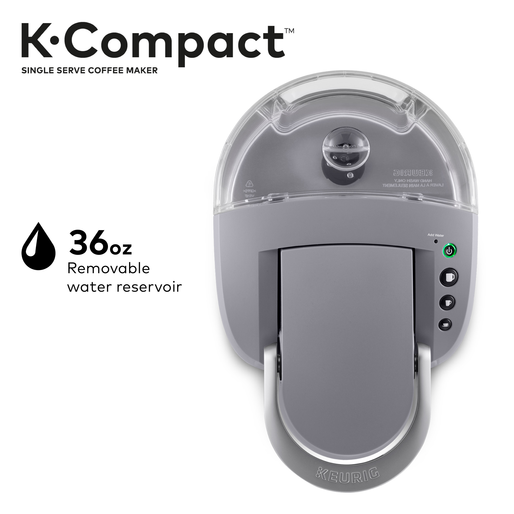 Keurig K-Compact Single-Serve K-Cup Pod Coffee Maker, Moonlight Grey - image 9 of 9