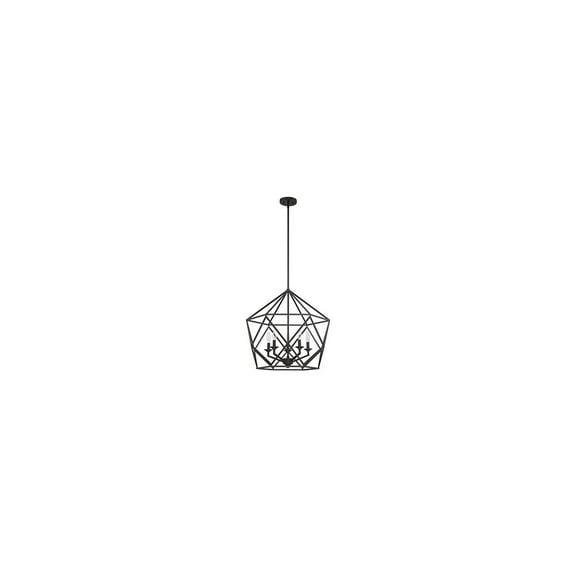 F3419-64-Sunset Lighting-Harmony - 5 Light Cage Pendant   Provincial Bronze Finish