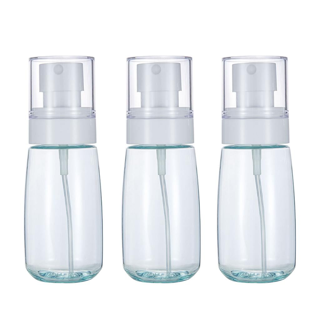 3x 60ml Portable Spray Bottle Empty Glass Transparent Fine Mist Travel