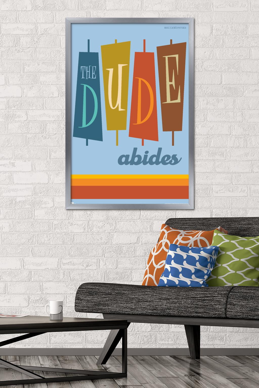 The Big Lebowski - The Dude Abides Wall Poster, 22.375" x 34", Framed