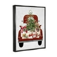 thumbnail image 3 of Stupell Industries Country Truck Christmas Gifts Graphic Art Jet Black Floating Framed Canvas Print Wall Art, Design by Lettered and Lined, 3 of 6