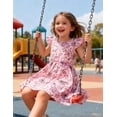 thumbnail image 4 of Lanbubble Toddler Girls Dress Summer Casual Sundress Ruffle Flutter Sleeveless Dinosaur Dresses 5-6 Years, 4 of 6