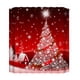 thumbnail image 4 of Cortina de ducha de poliéster con estampado digital de árbol de Navidad para baño, juego de alfombrillas para el suelo, 4 of 4
