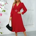 thumbnail image 2 of Robe Mode Femme Slim - Fit V - Col Long - Manches Longues Ligne A, 2 of 8