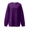 thumbnail image 4 of Solid Color Women's Sweatshirt Long Sleeve Crewneck Oversized Relax Fit Spring Casual Pullover Sweater Fall Tops, 4 of 5