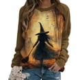 thumbnail image 5 of YUGYXL Womens Halloween Long Sleeve Sweatshirts Plus Size Loose Festival Shirts Spooky Season Fall Pullover Brown XXXL, 5 of 5