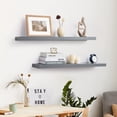 thumbnail image 4 of Axeman 36 Inch Solid Wood Wall Shelves Set of 2, Modern Floating Shelves for Wall Storage, 4 of 5