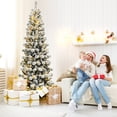 thumbnail image 3 of Patiojoy 8FT Pre-lit Snow Flocked Christmas Pine Tree, Hinged Artificial Xmas Tree W/ 350 Remote-controlled Multi-Color LED Lights, 3 of 10