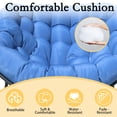 thumbnail image 5 of Patio Chairs, Oversized Papasan Chair with Padded Cushions, Rattan Wicker Lounge Chair for Living Room, Porch, Patio, Garden, 5 of 7