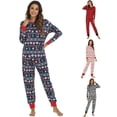 thumbnail image 2 of Pijamas navideños para mujeres y hombres, conjuntos de pijamas de manga larga, ropa de dormir suave, camiseta con pantalón largo informal, ropa de descanso, 2 of 4