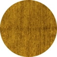 thumbnail image 1 of Ahgly Company Machine Washable Indoor Round Abstract Yellow Modern Area Rugs, 6' Round, 1 of 4