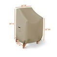 thumbnail image 4 of Stackable Chair Cover 12 Oz Waterproof - 100% Weather Resistant PVC Coated Patio Furniture Cover with Air Pockets & Drawstring for Snug Fit (24W x 32D x 34H x 15 FH, Beige), 4 of 6