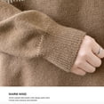 thumbnail image 6 of FRSASU Men's Warm Pullovers Knitted Sweater Round Neck Vintage Loose Color Block Casual Winter Sweaters Coffee, 6 of 8
