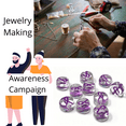 thumbnail image 5 of Awareness Ribbon Beads, Pancreatic Epilepsy Cancer Glass Beads for Jewelry Making, 10mm, Purple, 10 Pcs, 5 of 9