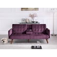 thumbnail image 4 of US Pride Furniture Cherrie 72'' Velvet Round Arm Sleeper in Purple, 4 of 4