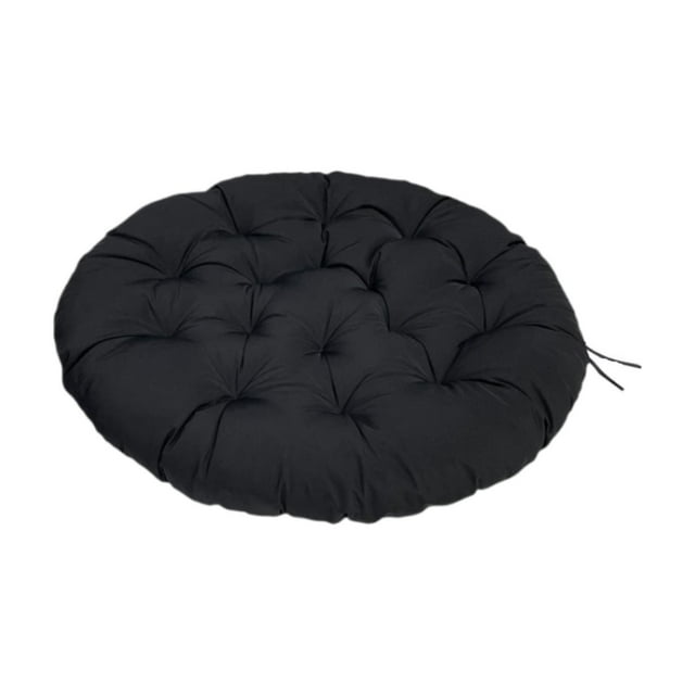 Cojín para silla colgante tipo huevo, acolchado, redondo, 40 cm, transpirable. Negro