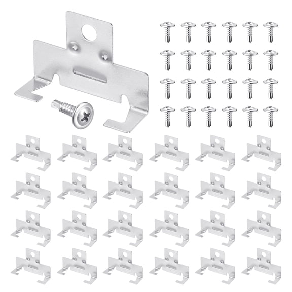 Uxcell 24 Pcs Recessed Light Clips Downlight Housing C Clips, 304 Stainless Steel Can Light Clip with Phillips Head Self Drilling Screws for 5 to 6 Inch Retrofit Cans