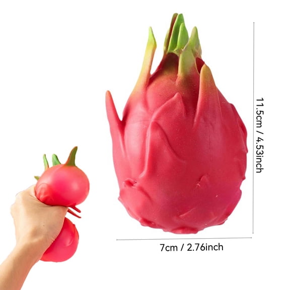 Dragon Fruit and Mango Stress Relief, Cute Fruit Shaped Sensory Dough for Squeezing and Fidgeting, Fun Decorative Desk for Relaxation, Playful Gift for All Ages