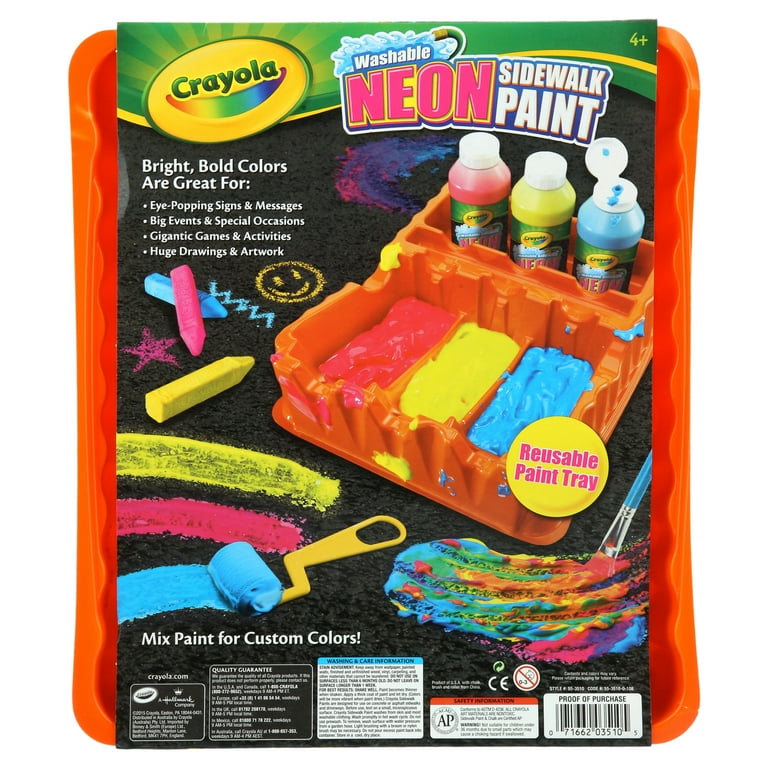 Crayola Neon Sidewalk Washable Paint Set for Kids Art Supplies