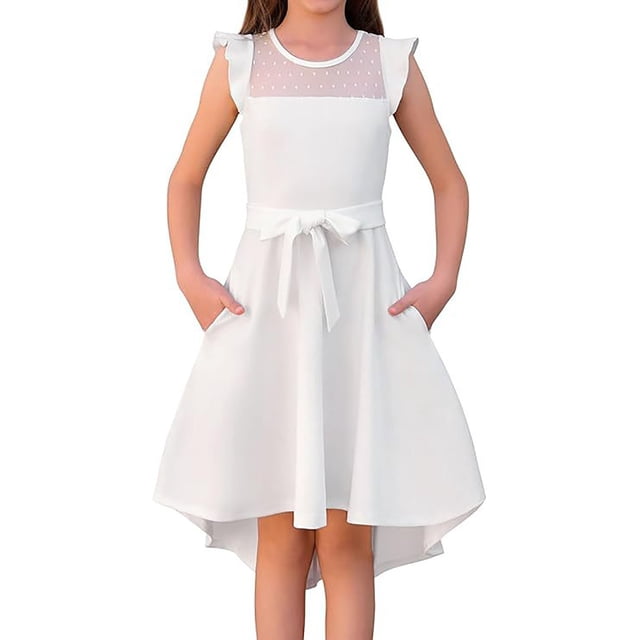 FYDUU Robe Élégante pour Filles Robes Tendance pour Filles Aventures en Plein Air Robe Patineuse Décontractée et Stylée pour 9-10 Ans
