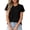 AC Black, variant on Plus Size Summer Tops for Women Crewneck Short Sleeve Shirts Waffle Knit Jacquard T Shirts Soft Blouses Pink 2XL