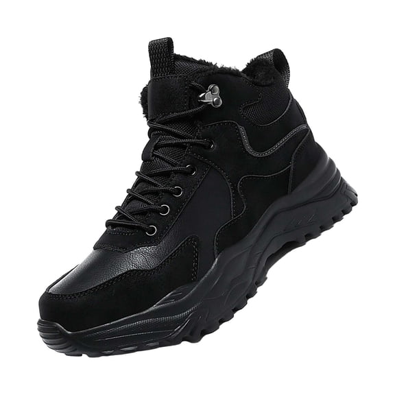 NOKIO Men'S Snow Hike High-Top Boots Men'S Snowshoeing Fleece-Lined Boots Men'S Snow Walking Anti-Skid Shoes Couple Women Men Hiking Boot Shoes Cotton Short Shoes Snow Boots Men'S Snow Country Boots