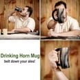 thumbnail image 4 of Lord of Battles Viking Drinking Horn Medieval Tankard Genuine Ox Horn Stein Mug 250 ml Capacity, 4 of 5