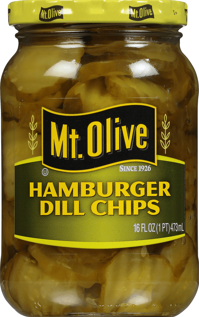 Mt. Olive Hamburger Dill Chips Pickles 16 Fl. Oz. Jar - Walmart.com ...